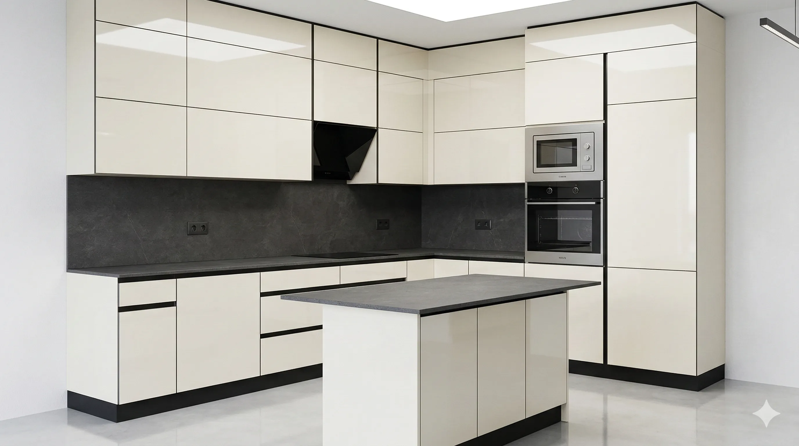 Finished kitchen in situ