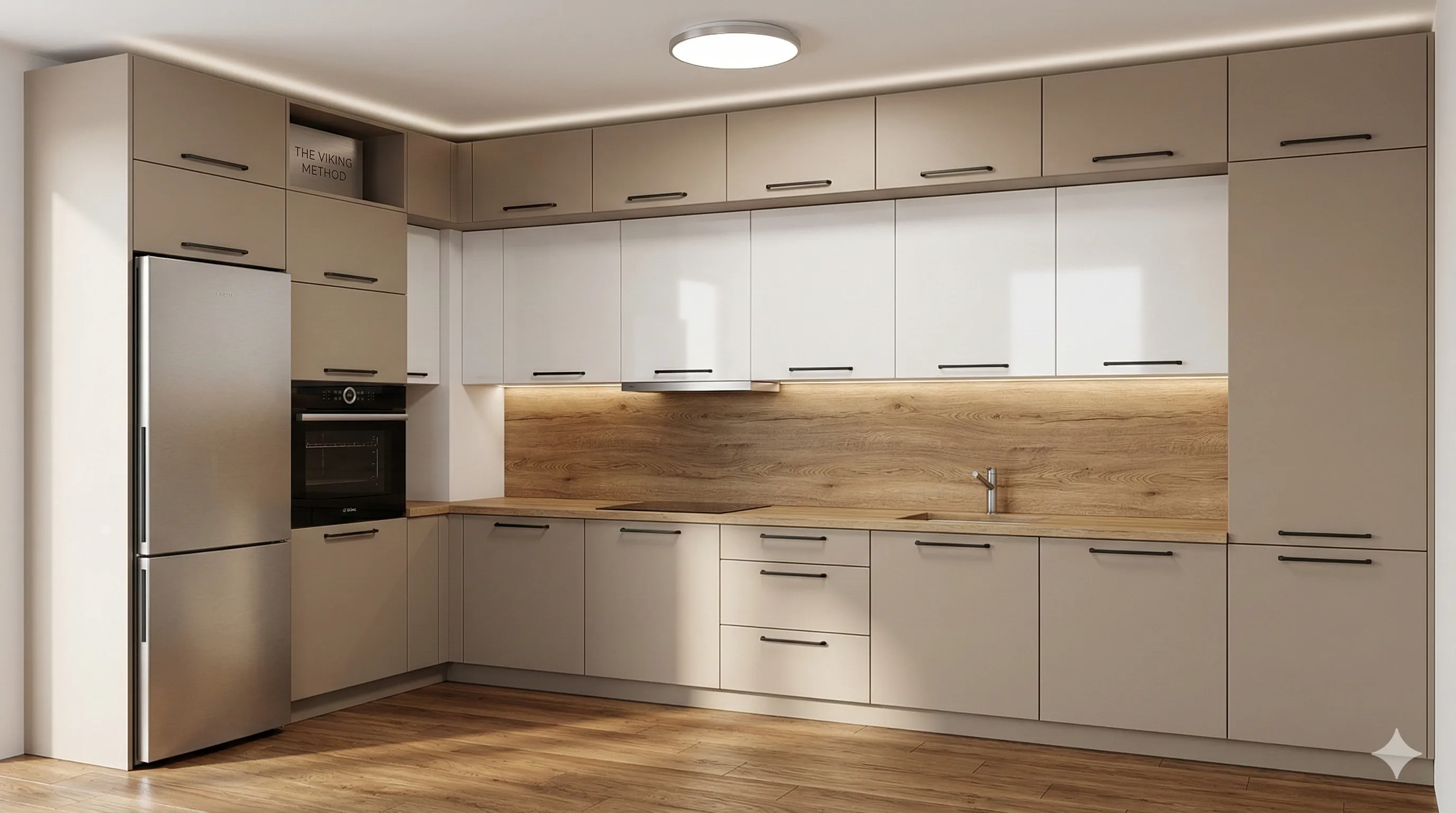 Brass hardware detail in kitchen